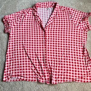 Nordstrom Red Gingham Short Sleeve Sleep Shirt.  Size 3X